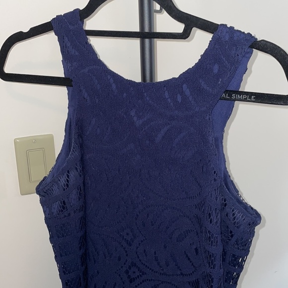 Lilly Pulitzer navy knit crochet cocktail dress - Picture 2 of 12